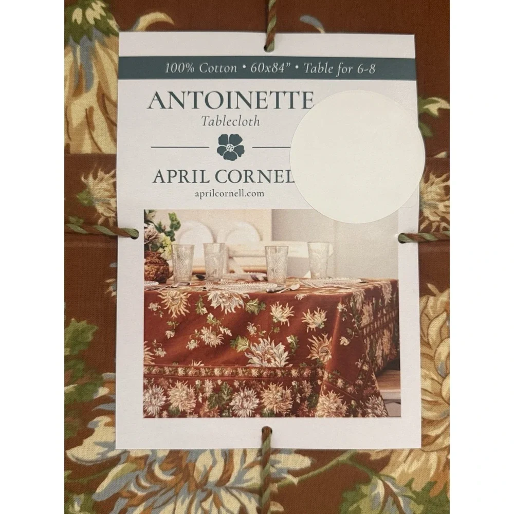 April Cornell Antoinette Tablecloth 60x84 Floral Fall Thanksgiving Autumn Cotton